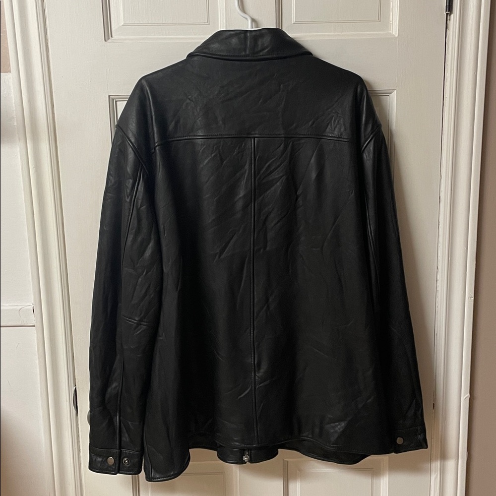 Merona classic black leather jacket men’s size XXL - Picture 7 of 17